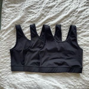 TomboyX Full Spectrum Sports Bra, Black, Small x3 & compression top Chai small